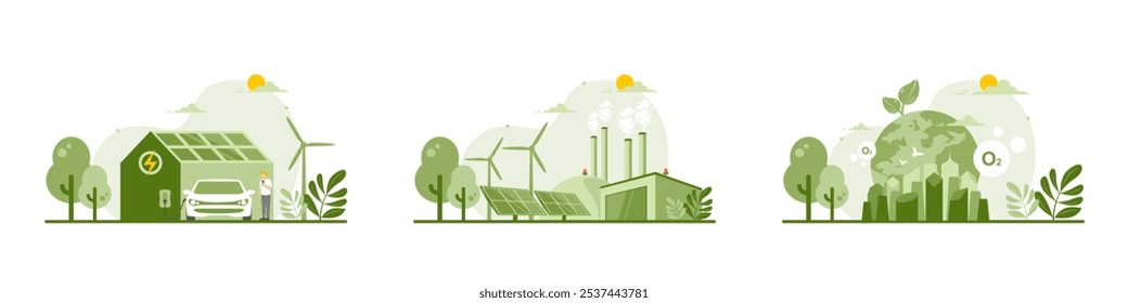 Cuidar do meio ambiente e usar energia verde limpa, Fontes de energia renovável com emissão líquida zero, Objetivos de desenvolvimento sustentável, Tecnologia de veículos elétricos, Sistema fotovoltaico industrial.