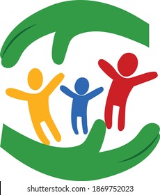 Caring family logo Concept Illustration