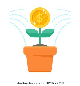 Caring for a financial tree that grows and yields dollar bills. Investment idea