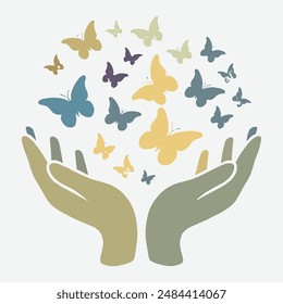 Cuidando las manos y las mariposas Logo
