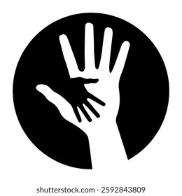 Caring hands circle icon. Vector logo