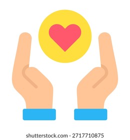 Icono de manos cariñosas Ilustración vectorial de diseño plano