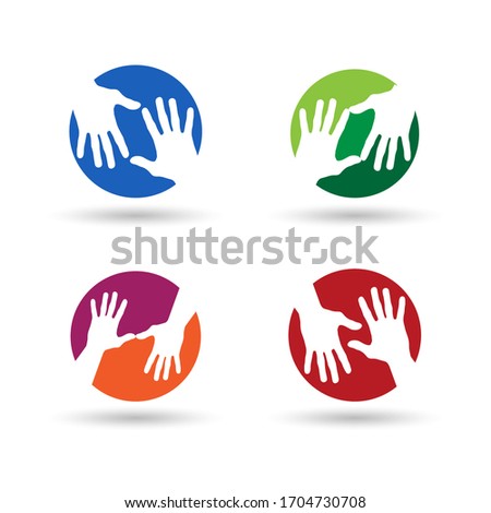 Caring & Helpful Hand Logo. Symbol & Icon Vector Template.
