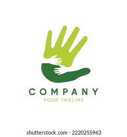 A caring helping hand design on a white background. Vector design