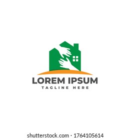 Caring House Logo Vector Icon Illustration