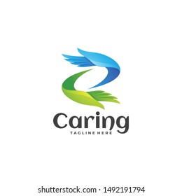 Caring Icon, Care Hand Logo Illustration