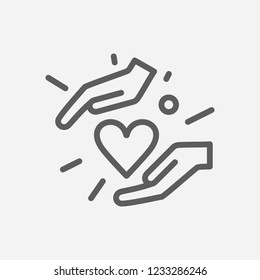 Caring icon line symbol. Isolated vector illustration of  icon sign concept for your web site mobile app logo UI design.