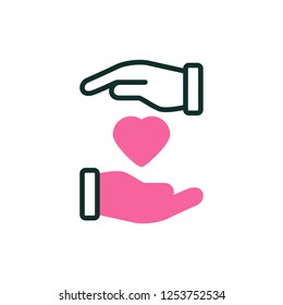 caring icon vector design. icon design with modern style