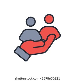 caring icon. vector.Editable stroke.linear style sign for use web design,logo.Symbol illustration.