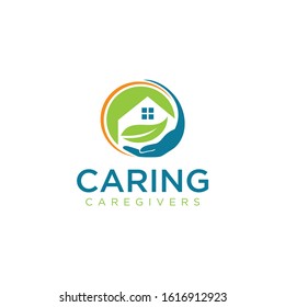 Caring Logo Design Vector Stock Illustration . We Care Logo . Caring Hands Logo . Love Care Logo Template