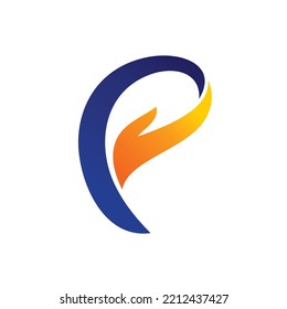 caring logo with letter P concept