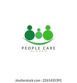 Caring People Logo Design in Green Color