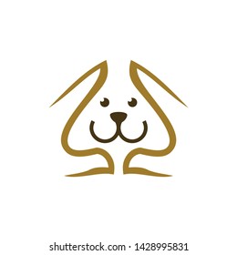 caring pet symbol with hand and face concept