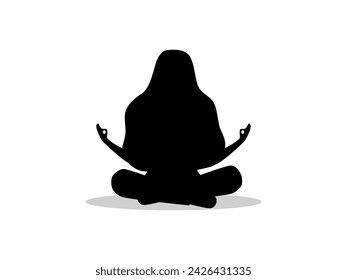 Caring for physical and mental health. woman meditating, doing yoga for a long time 