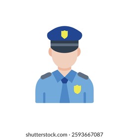 A caring police officer icon ideal for community help themes.