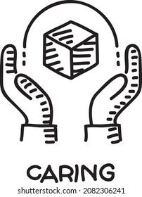 Caring  - symbol. Sketchy vector illustration.