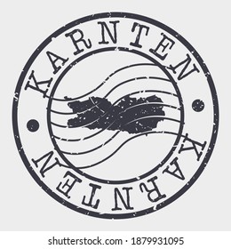 Carinthia, Austria Map Postmark. Silhouette Postal Passport. Stamp Round Vector Icon. Vintage Postage Design.