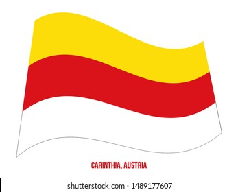 Carinthia Flag Waving Vector Illustration on White Background. States Flag of Austria.
