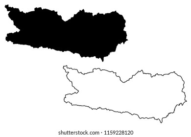 Carinthia (Republic of Austria) map vector illustration, scribble sketch Carinthia map