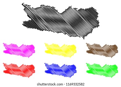 Carinthia (Republic of Austria) map vector illustration, scribble sketch Carinthia map
