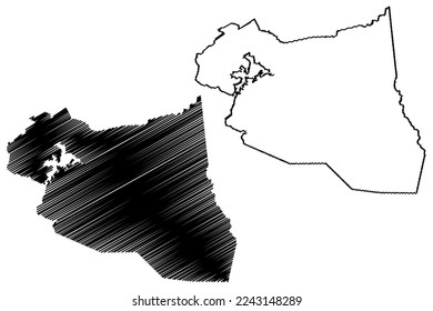 Carire municipality (Ceará state, Municipalities of Brazil, Federative Republic of Brazil) map vector illustration, scribble sketch Cariré map