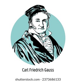 Carl Friedrich Gauss was a German mathematician, mechanic, physicist, astronomer and surveyor. Vector illustration drawn by hand.