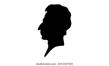 Carl Maria von Weber silhouette, hochwertige Vektorgrafik