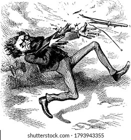 Carl Schurz discredits Grant and says No reforms under Grant., vintage line drawing or engraving illustration. 