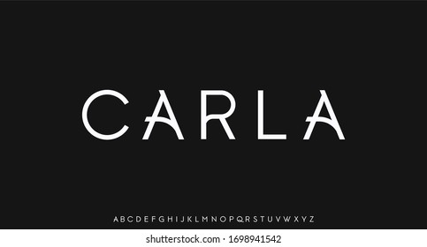 Carla luxury minimalist geometric sans serif vector font alphabet set