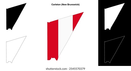 Carleton county (New Brunswick) outline map set