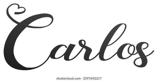Carlos - black color - first name - ideal for websites, e-mails, presentations, greetings, sublimation cards, cricut, t-shirt, sweatshirt, prints, cricut, silhouette,
