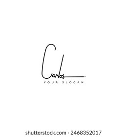 Carlos name signature logo vector design