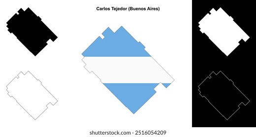 Conjunto de mapas esboço do departamento de Carlos Tejedor (Buenos Aires)