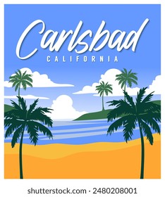 carlsbad california with beautiful blue sky background