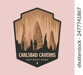 carlsbad caverns national park logo vector symbol illustration design, new mexico landmark emblem style