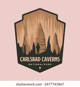 carlsbad caverns national park logo Vector símbolo ilustración diseño, nuevo méxico Lugar famoso emblema estilo