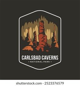 carlsbad cavernas Parque Nacional parche logo ilustración