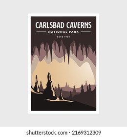 Carlsbad Caverns National Park, afiche de ilustración vectorial