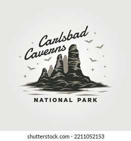 carlsbad caverns national park vintage logo vector illustration design