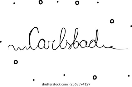 Carlsbad. City in the USA. One line drawing doodle hand drawn. Vector object illustration, minimalism hand drawn sketch design modern 