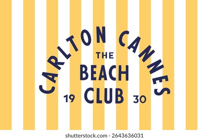 Carlton cannes beach club vector graphics
