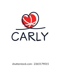 (Carly) Calligraphy name, Vector illustration.