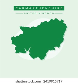 Carmarthenshire (United Kingdom, Wales, Cymru, Principal areas of Wales) map vector illustration, scribble sketch County of Carmarthenshire map