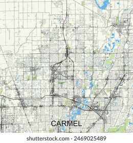 Carmel, Indiana, United States map poster art