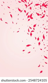 Carmine Rose Vector Pink Background. Blur Floral Texture. Ruby Flower Tender Cover. Red Beauty Cherry Frame.