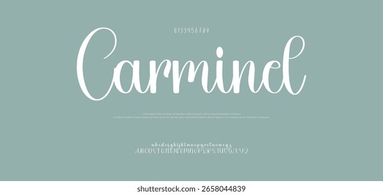 Carminel Elegant Script Font. Moderne handgeschriebene Kalligrafie-Schrift. Signatur Schriftart Kalligrafie Logotyp Skript Pinsel Schriftart Schriftart Schriftart handschriftlich. 

