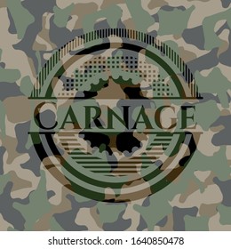 Carnage on camo pattern. Vector Illustration. Detailed.
