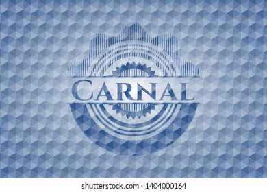 Carnal blue hexagon emblem. Vector Illustration. Detailed.