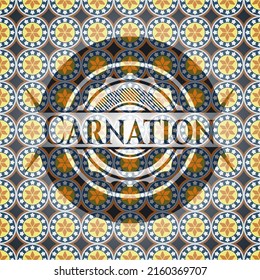 Carnation arabesque badge background. arabic decoration. 