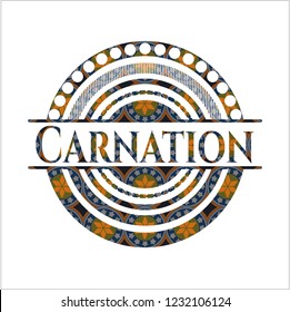 Carnation arabesque style emblem. arabic decoration.
